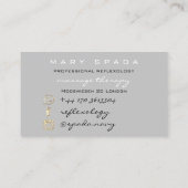 Massage Reflexology Glitter Hands Reiki Gray Gold Visitekaartje (Achterkant)