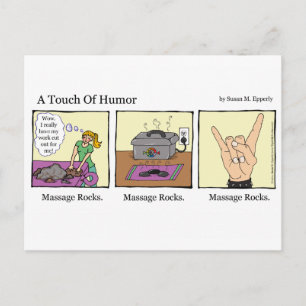 Massage Rocks Comic "A Touch of Humor" Briefkaart