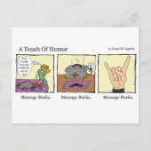 Massage Rocks Comic "A Touch of Humor" Briefkaart (Voorkant)