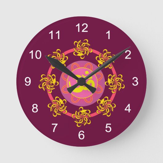 Massage Room Clocks - Om Mandala Ronde Klok (Voorkant)