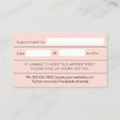 Massage ruimtes wellness Beauty Roos Custom Logo Afsprakenkaartje (Achterkant)