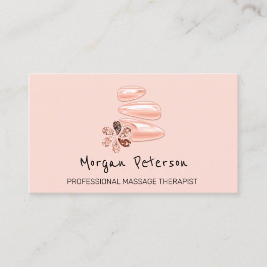 Massage ruimtes wellness Beauty Roos Custom Logo Afsprakenkaartje (Voorkant)