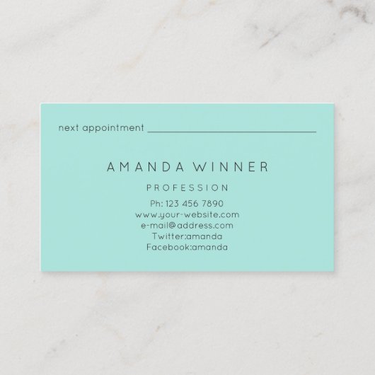 Massage ruimtespanning Aangepaste Logo Lotus Mint Afsprakenkaartje (Achterkant)