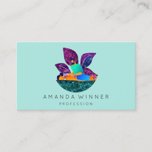 Massage ruimtespanning Aangepaste Logo Lotus Mint Afsprakenkaartje (Voorkant)