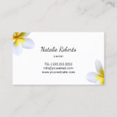 Massage Salon Spa Tropical Floral Black Stones Visitekaartje (Achterkant)