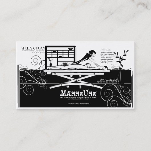 Massage Salon/Therapeut/Masseuse Visitekaartje Afsprakenkaartje (Voorkant)