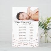 Massage Salon White Background & Lijst Price List (Staand voorkant)