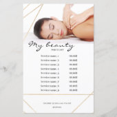 Massage Salon White Background & Lines Price List (Voorkant)