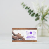 massage | Schoonheid Gezondheidszorg | Hout Visitekaartje (Staand voorkant)