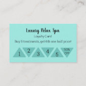 Massage, schoonheid, spa salon korting punch klantenkaartje (Achterkant)
