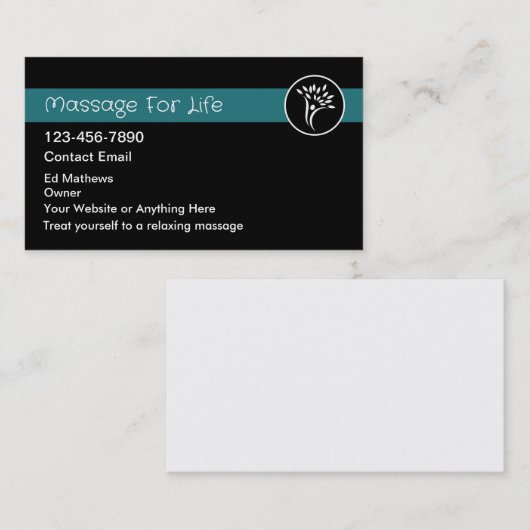 Massage Services Modern Eenvoudig Visitekaartje (Voorkant / Achterkant)