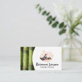 Massage Spa | bamboe Visitekaartje (Staand voorkant)