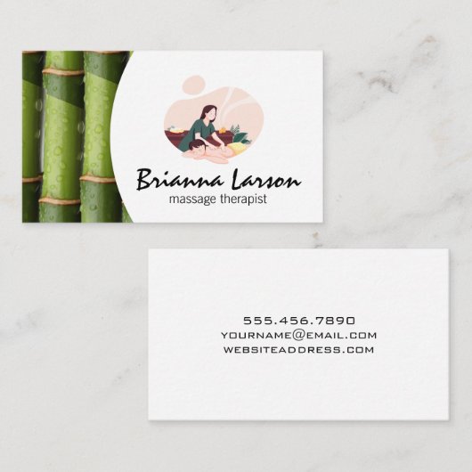Massage Spa | bamboe Visitekaartje (Voorkant / Achterkant)