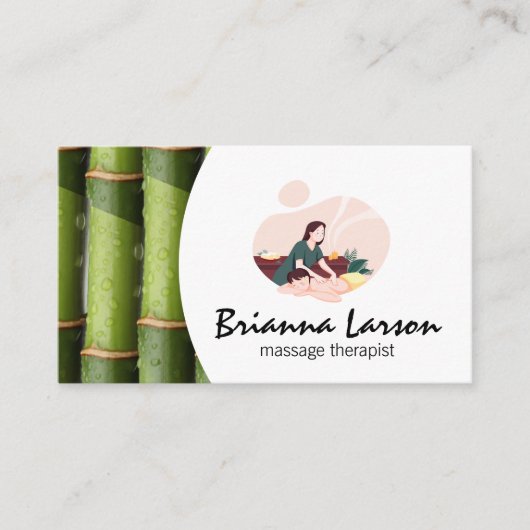 Massage Spa | bamboe Visitekaartje (Voorkant)