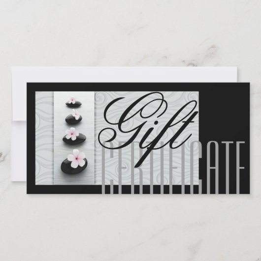 Massage Spa Cadeaubon Healing Black Stones Bedankkaart (Voorkant)