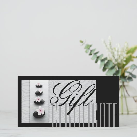 Massage Spa Cadeaubon Healing Black Stones Bedankkaart (Staand voorkant)