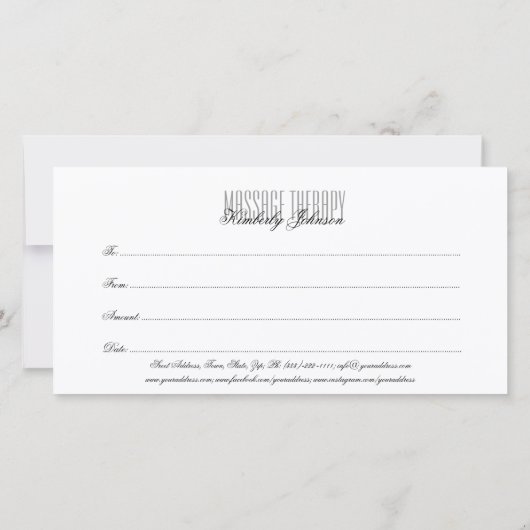 Massage Spa Cadeaubon Healing Black Stones Bedankkaart (Achterkant)