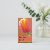 Massage Spa Salon Floral Oranje Tulip Afsprakenkaartje (Staand voorkant)