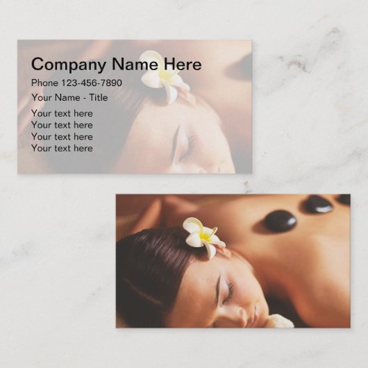Massage Spa Theme Visitekaartje (Voorkant / Achterkant)