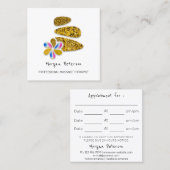 Massage Spa Wellness Bloem Glitter Goud Logo Afsprakenkaartje (Voorkant / Achterkant)