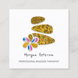 Massage Spa Wellness Bloem Glitter Goud Logo Afsprakenkaartje