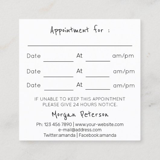 Massage Spa Wellness Bloem Glitter Goud Logo Afsprakenkaartje (Achterkant)