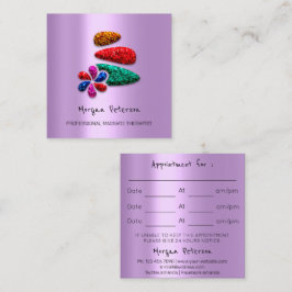 Massage Spa Wellness Bloem Roos Logo Lavendel Afsprakenkaartje