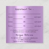 Massage Spa Wellness Bloem Roos Logo Lavendel Afsprakenkaartje (Achterkant)