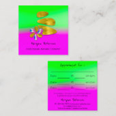 Massage Spa Wellness Bloem Roze Goud Logo Afsprakenkaartje (Voorkant / Achterkant)