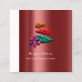 Massage Spa Wellness Bloemen Steen Logo Bourgondië Afsprakenkaartje (Voorkant)