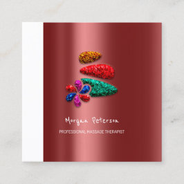 Massage Spa Wellness Bloemen Steen Logo Bourgondië Afsprakenkaartje