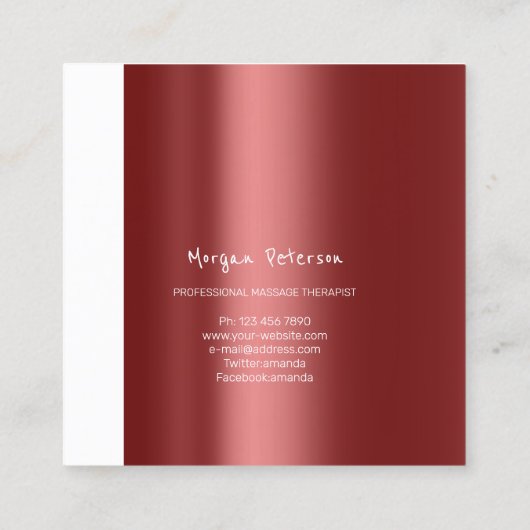 Massage Spa Wellness Bloemen Steen Logo Bourgondië Afsprakenkaartje (Achterkant)