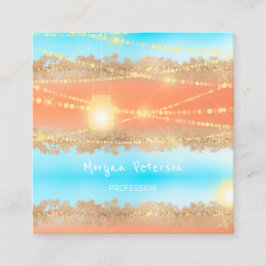 Massage Spa Wellness Blue Gold Lights Beauty Afsprakenkaartje