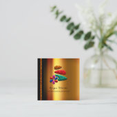 Massage Spa Wellness Floral Stone Logo Gold Elegan Afsprakenkaartje (Staand voorkant)