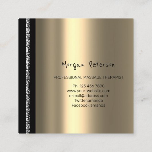 Massage Spa Wellness Floral Stone Logo Gold Grey Afsprakenkaartje (Achterkant)