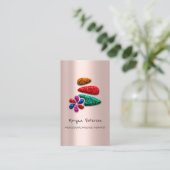 Massage Spa Wellness Floral Stone Logo Roos Afsprakenkaartje (Staand voorkant)