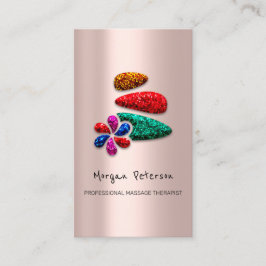Massage Spa Wellness Floral Stone Logo Roos Afsprakenkaartje