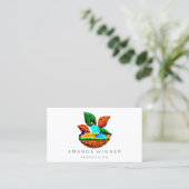 Massage spa Wellness Glitter Logo Lotus Afsprakenkaartje (Staand voorkant)