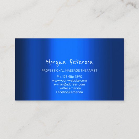 Massage Spa Wellness Golden Logo Lotus Blue Afsprakenkaartje (Achterkant)