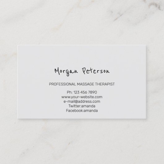 Massage Spa Wellness Green Logo Grey Afsprakenkaartje (Achterkant)