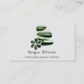 Massage Spa Wellness Green Logo Grey Afsprakenkaartje (Voorkant)
