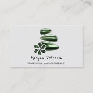 Massage Spa Wellness Green Logo Grey Afsprakenkaartje