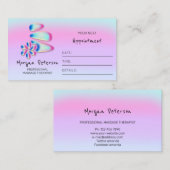 Massage Spa Wellness Holograaf Logo Bloemsteen Afsprakenkaartje (Voorkant / Achterkant)