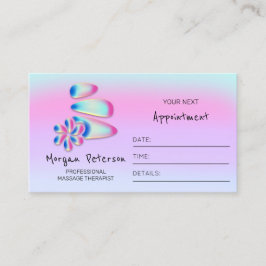 Massage Spa Wellness Holograaf Logo Bloemsteen Afsprakenkaartje