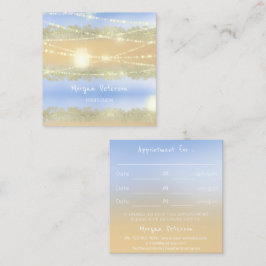 Massage Spa Wellness Pastel Gold Lights Schoonheid Afsprakenkaartje