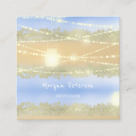 Massage Spa Wellness Pastel Gold Lights Schoonheid Afsprakenkaartje