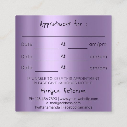 Massage Spa Wellness Stone Gold Logo Holograf Lux Afsprakenkaartje (Achterkant)