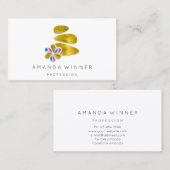 Massage Spa Wellness Stone Logo Gold Holografie Afsprakenkaartje (Voorkant / Achterkant)