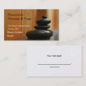 Massage stenen en hout afsprakenkaartje (Voorkant / Achterkant)