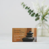 Massage stenen en hout afsprakenkaartje (Staand voorkant)